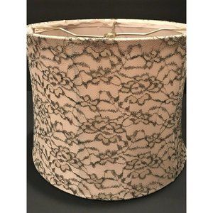 Romantic Gray Lace Drum Lampshade  8.5” H  X 11” D - Goth NWOT